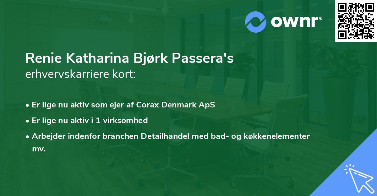 Renie Katharina Bjørk Passera's erhvervskarriere kort
