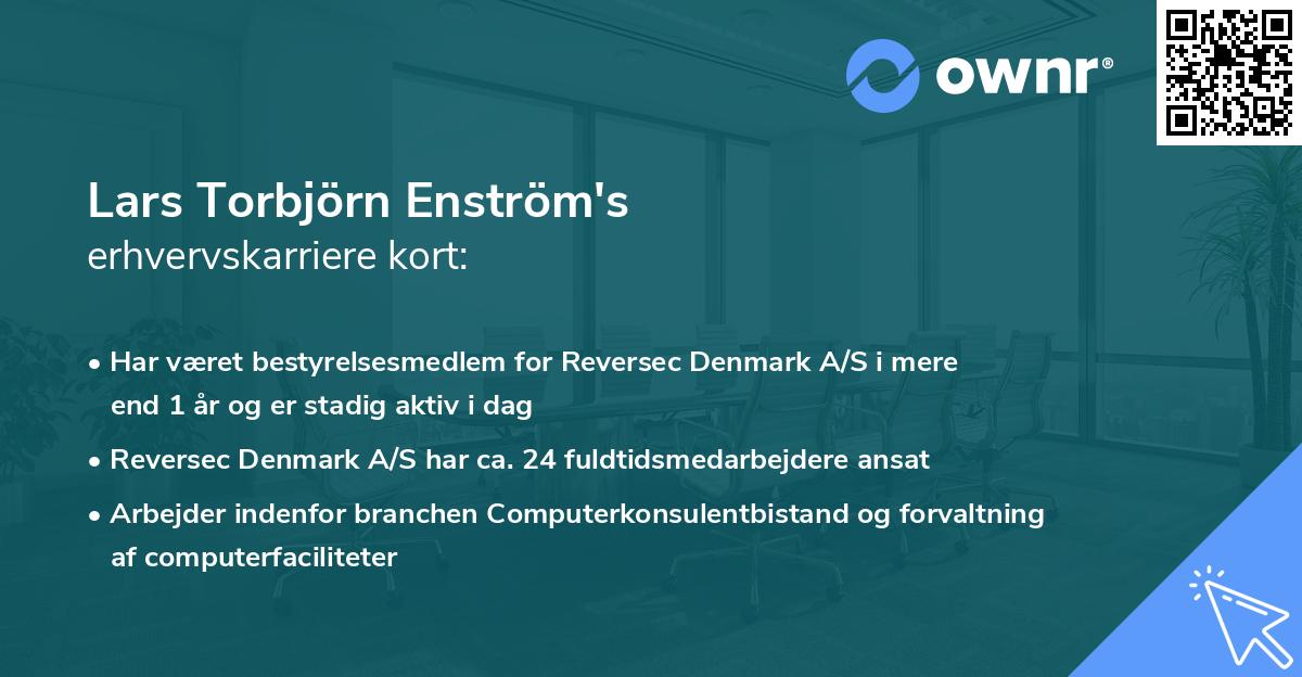 Lars Torbjörn Enström's erhvervskarriere kort