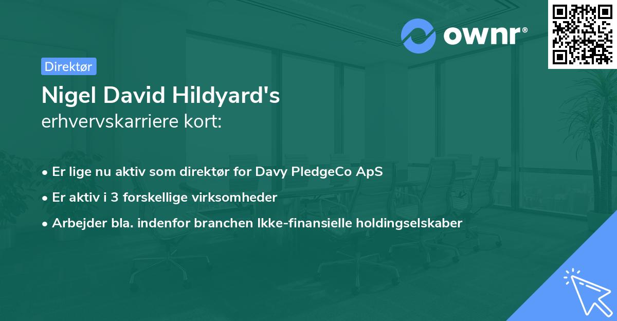 Nigel David Hildyard's erhvervskarriere kort