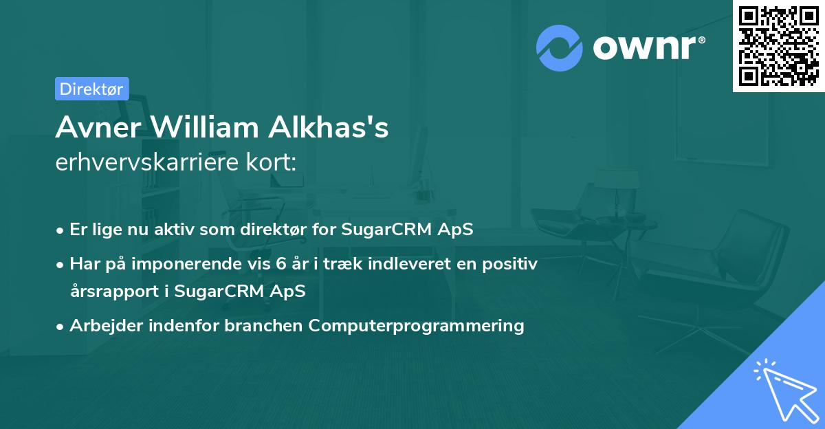 Avner William Alkhas's erhvervskarriere kort