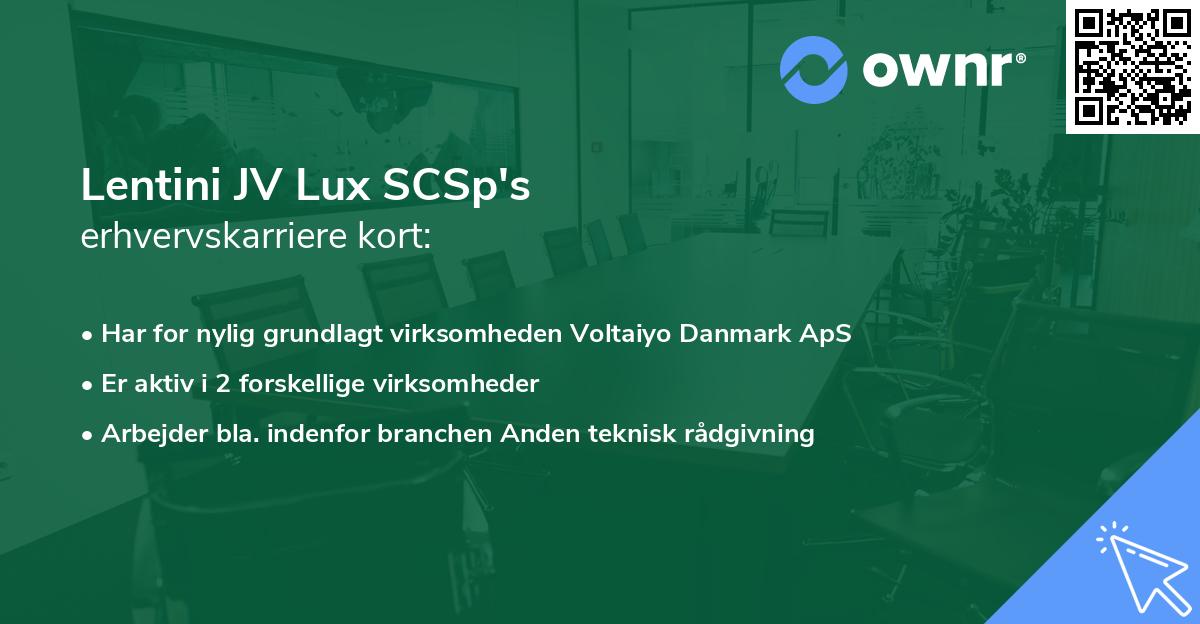 Lentini JV Lux SCSp's erhvervskarriere kort