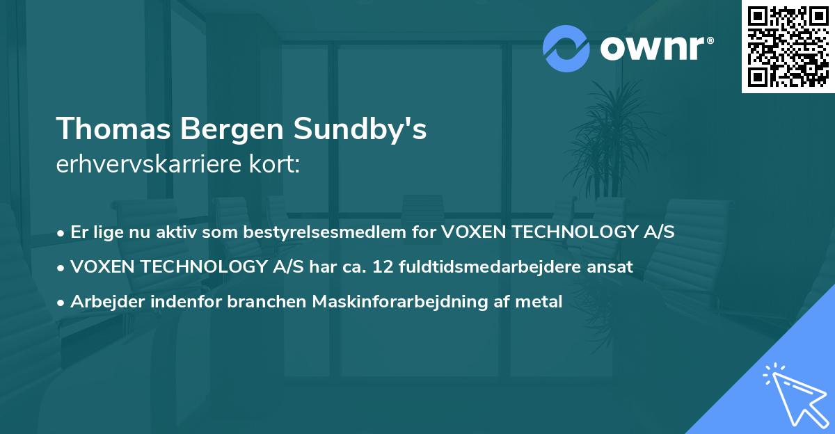 Thomas Bergen Sundby's erhvervskarriere kort