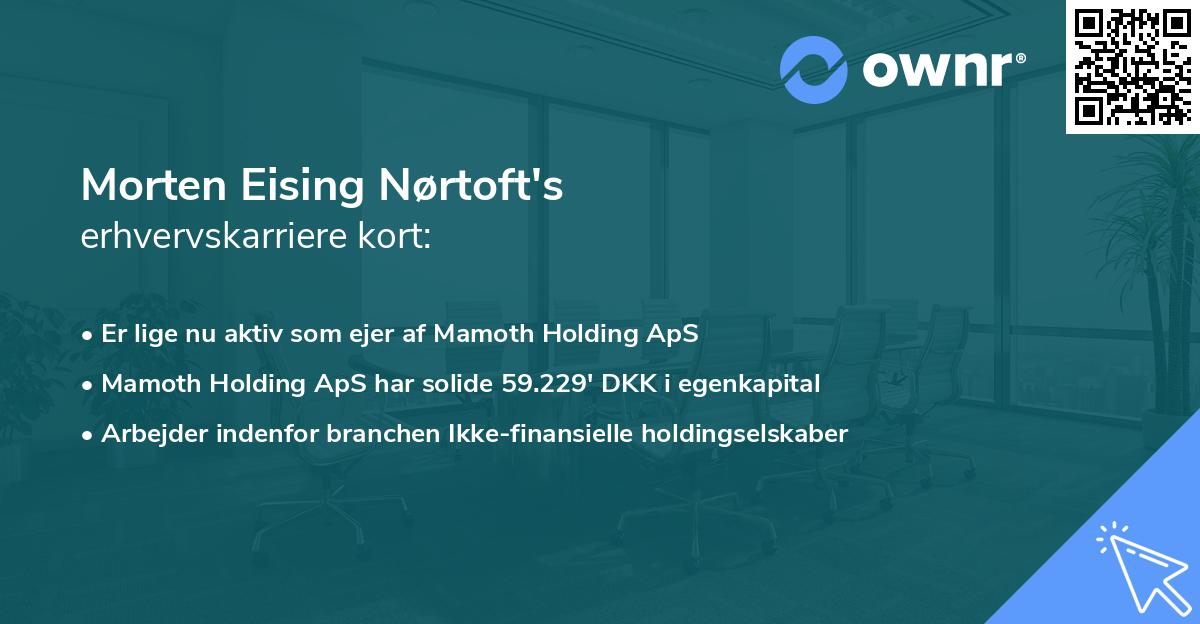 Morten Eising Nørtoft's erhvervskarriere kort