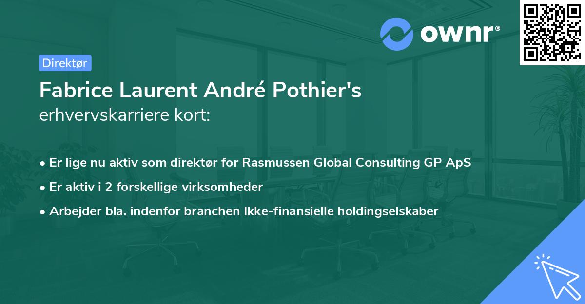 Fabrice Laurent André Pothier's erhvervskarriere kort