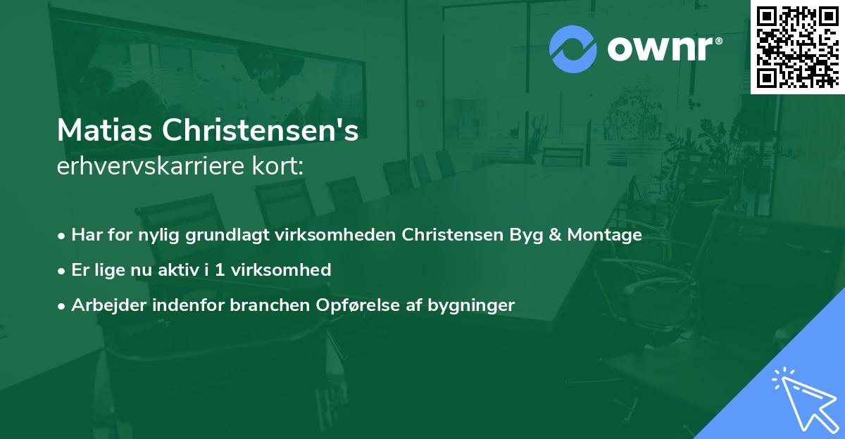 Matias Christensen's erhvervskarriere kort