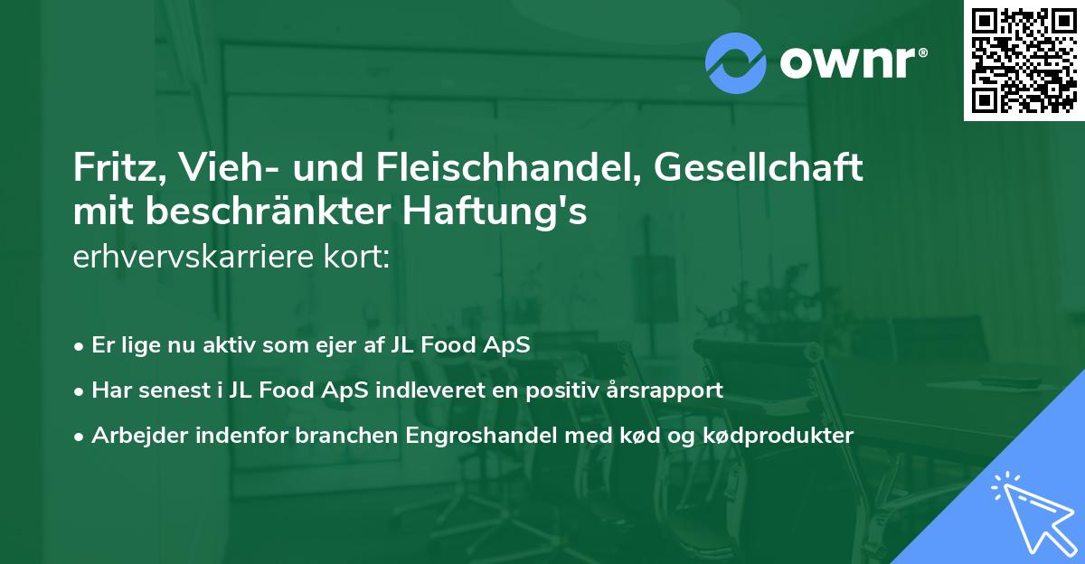 Fritz, Vieh- und Fleischhandel, Gesellchaft mit beschränkter Haftung's erhvervskarriere kort