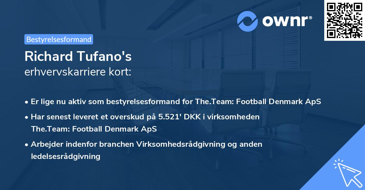 Richard Tufano's erhvervskarriere kort