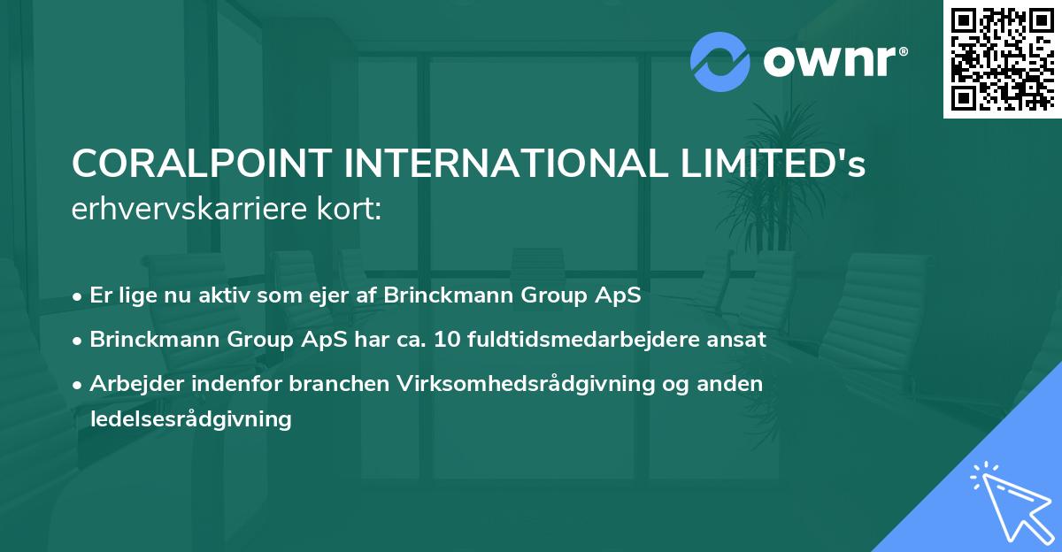 CORALPOINT INTERNATIONAL LIMITED's erhvervskarriere kort