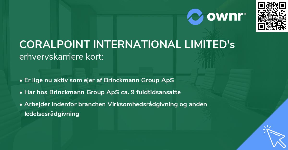 CORALPOINT INTERNATIONAL LIMITED's erhvervskarriere kort