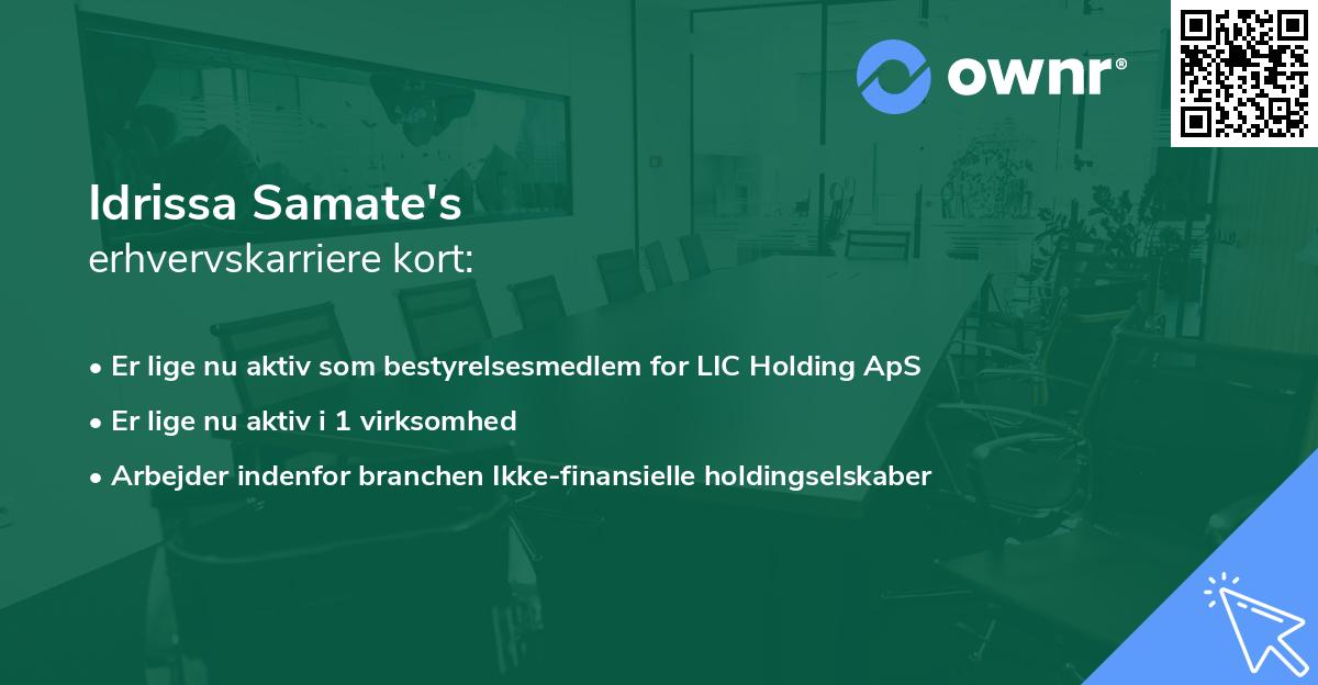 Idrissa Samate's erhvervskarriere kort