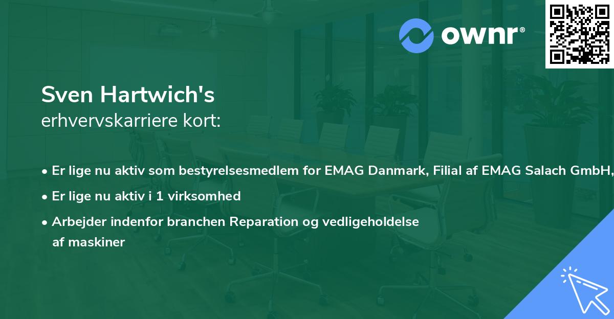 Sven Hartwich's erhvervskarriere kort