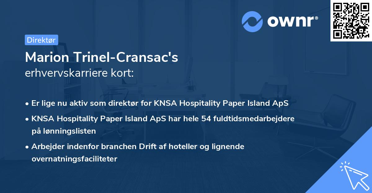Marion Trinel-Cransac's erhvervskarriere kort