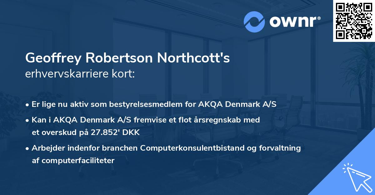 Geoffrey Robertson Northcott's erhvervskarriere kort