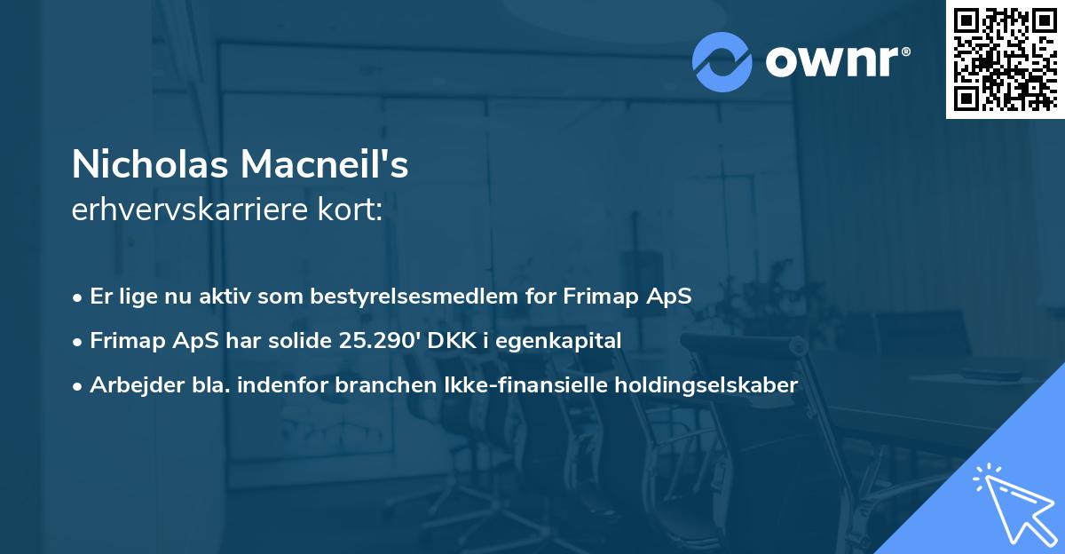 Nicholas Macneil's erhvervskarriere kort