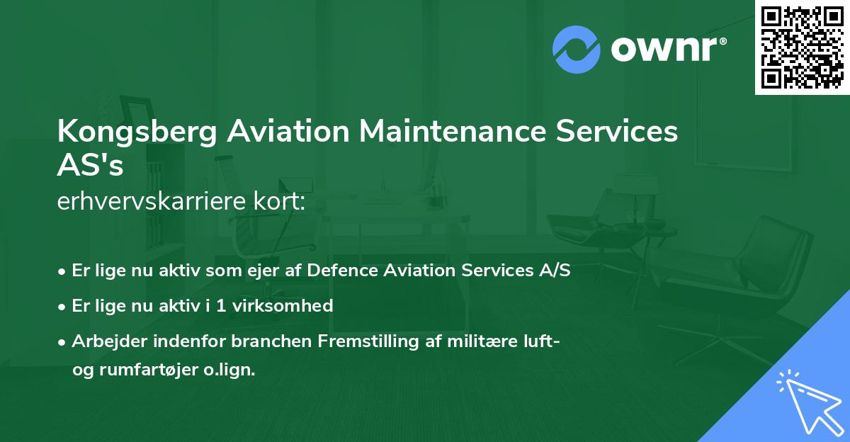 Kongsberg Aviation Maintenance Services AS's erhvervskarriere kort