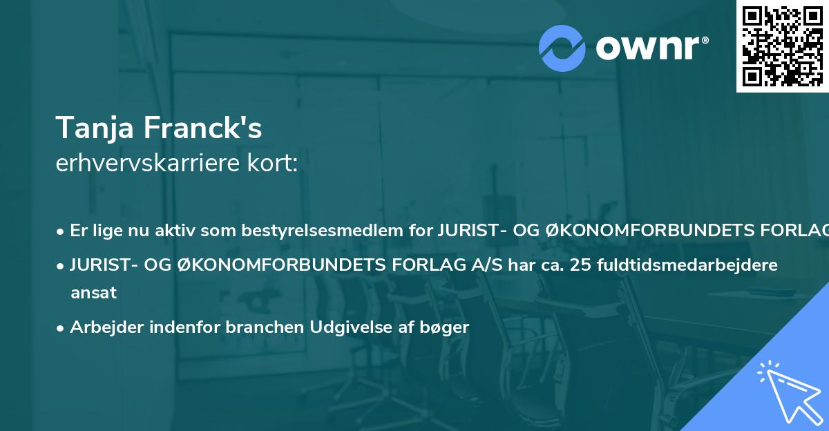 Tanja Franck's erhvervskarriere kort
