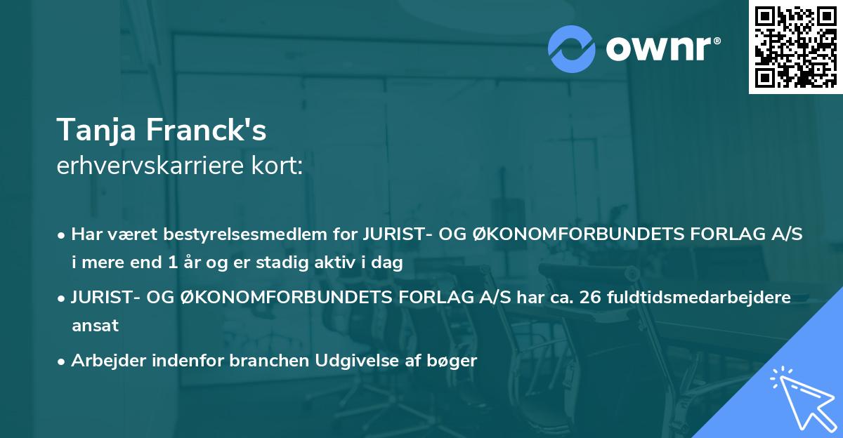 Tanja Franck's erhvervskarriere kort