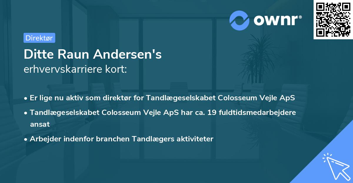 Ditte Raun Andersen's erhvervskarriere kort