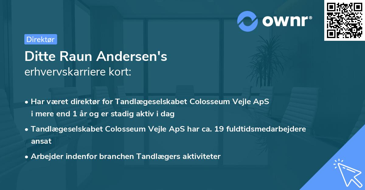 Ditte Raun Andersen's erhvervskarriere kort