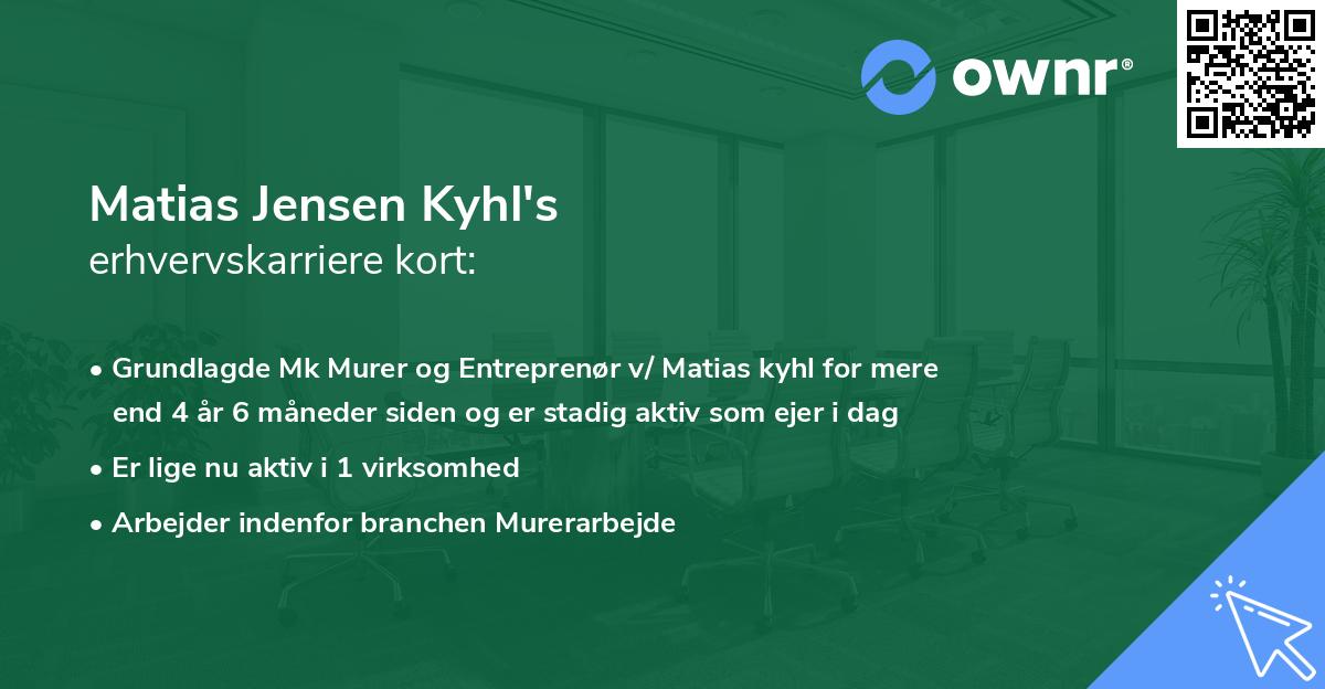 Matias Jensen Kyhl's erhvervskarriere kort