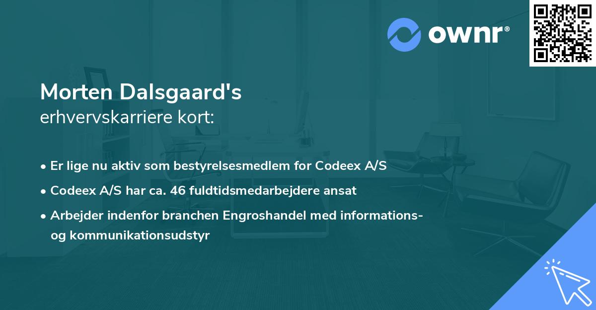 Morten Dalsgaard's erhvervskarriere kort