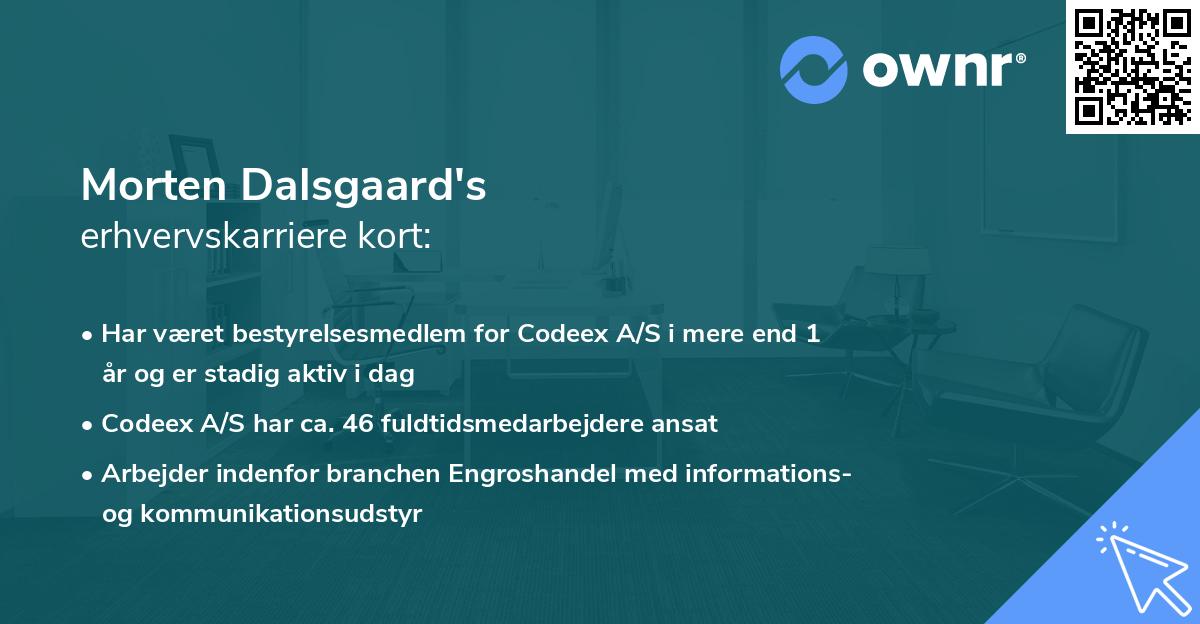 Morten Dalsgaard's erhvervskarriere kort