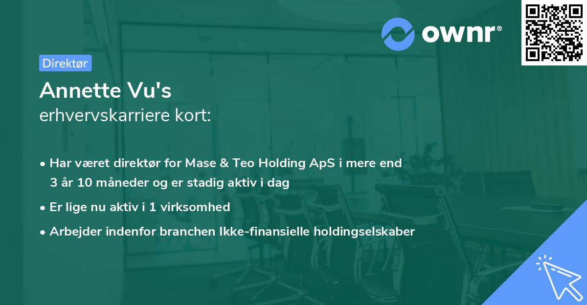 Annette Vu's erhvervskarriere kort