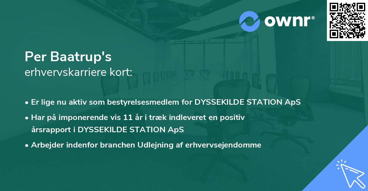 Per Baatrup's erhvervskarriere kort