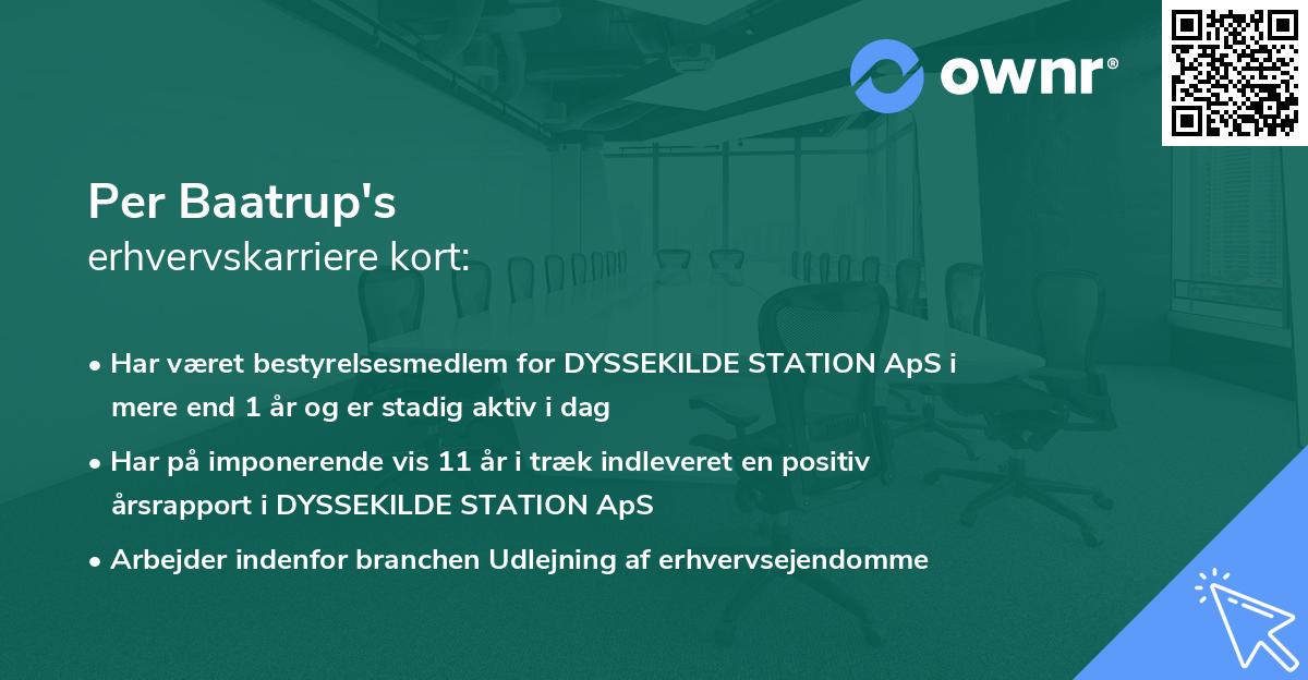 Per Baatrup's erhvervskarriere kort