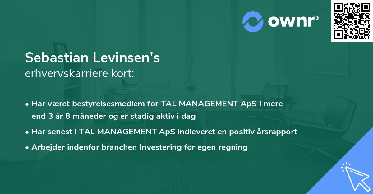 Sebastian Levinsen's erhvervskarriere kort