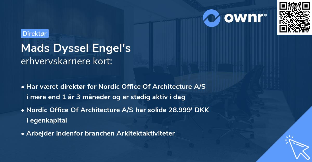 Mads Dyssel Engel's erhvervskarriere kort