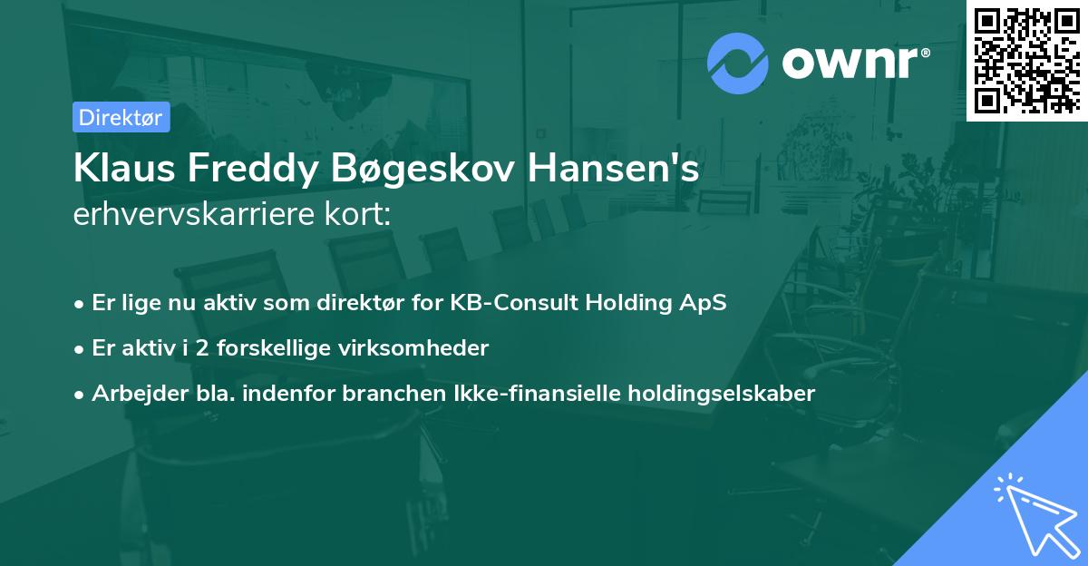 Klaus Freddy Bøgeskov Hansen's erhvervskarriere kort