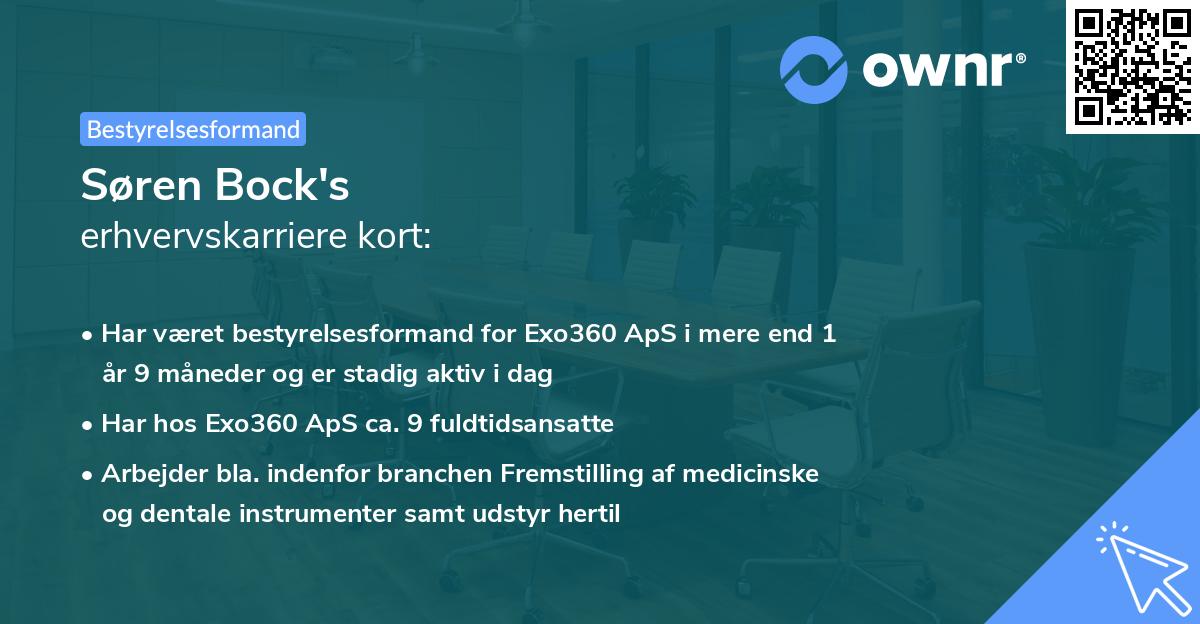 Søren Bock's erhvervskarriere kort