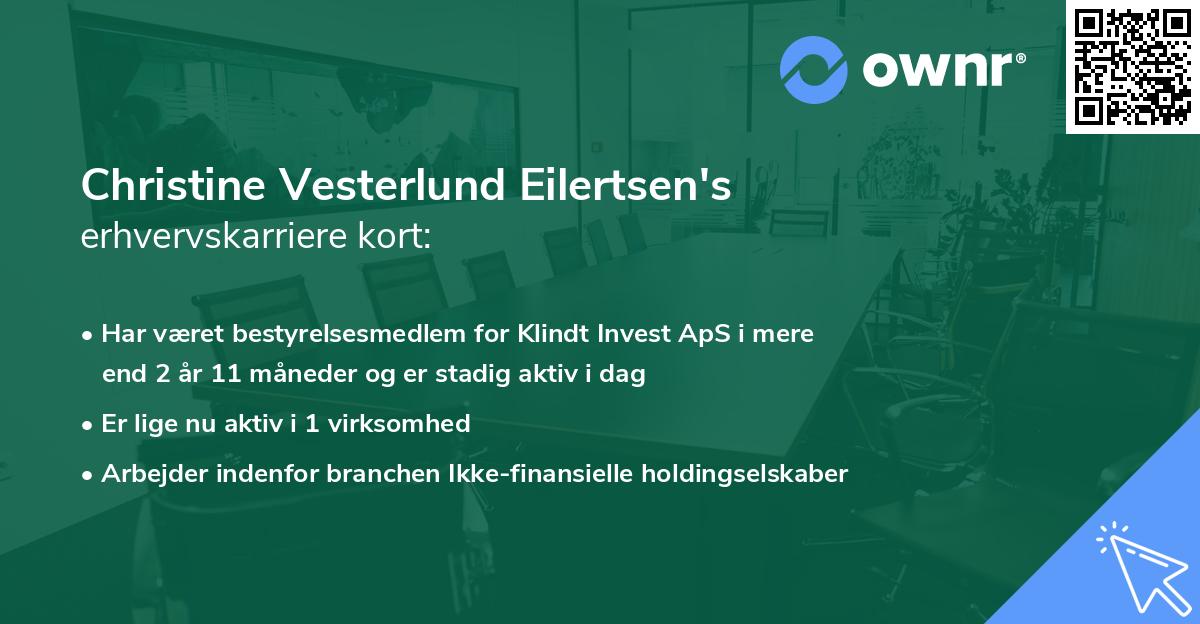 Christine Vesterlund Eilertsen's erhvervskarriere kort