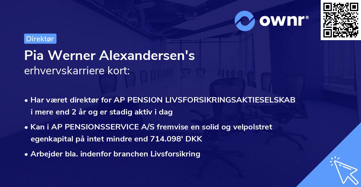 Pia Werner Alexandersen's erhvervskarriere kort