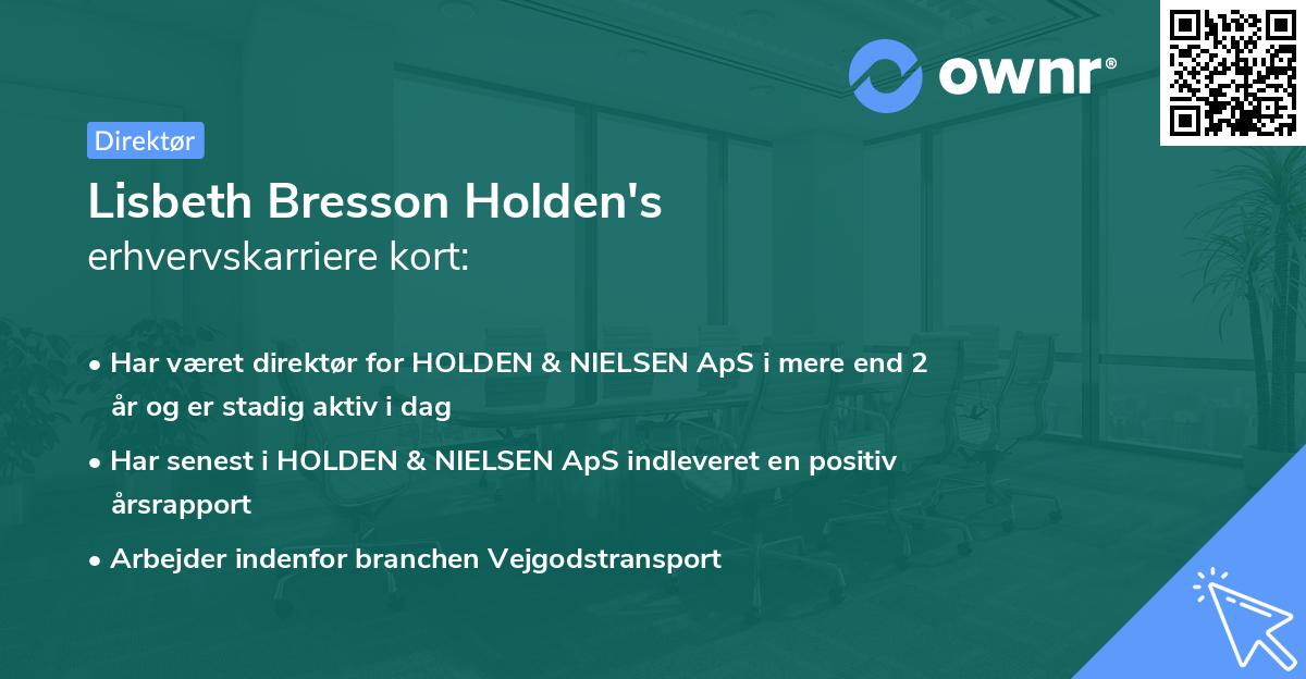 Lisbeth Bresson Holden's erhvervskarriere kort