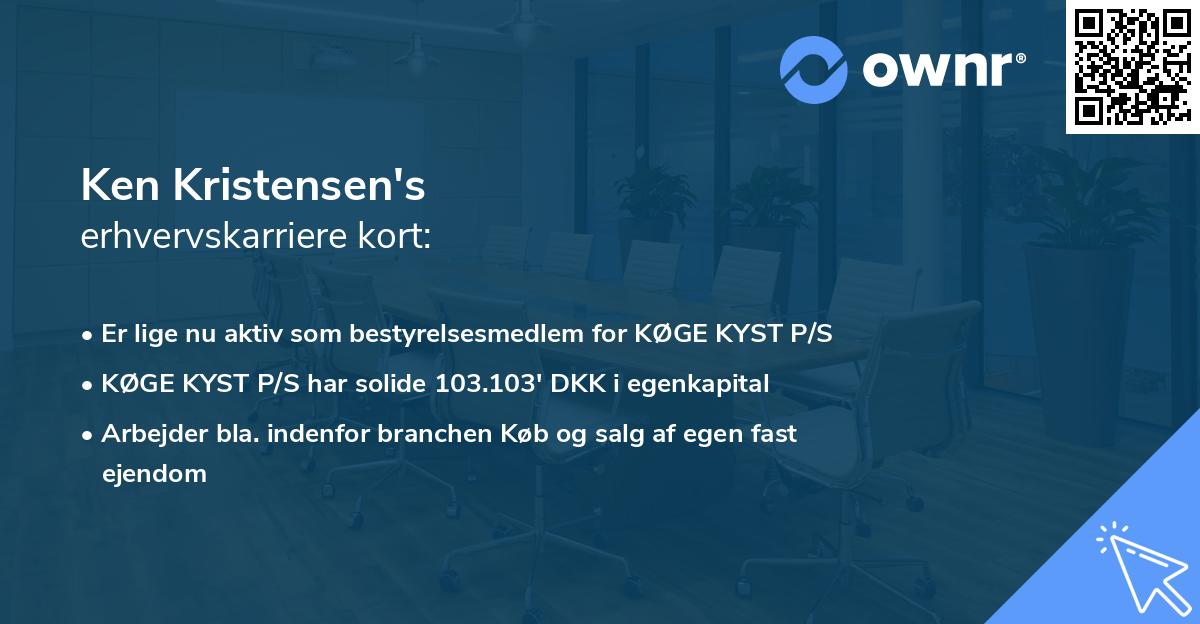 Ken Kristensen's erhvervskarriere kort
