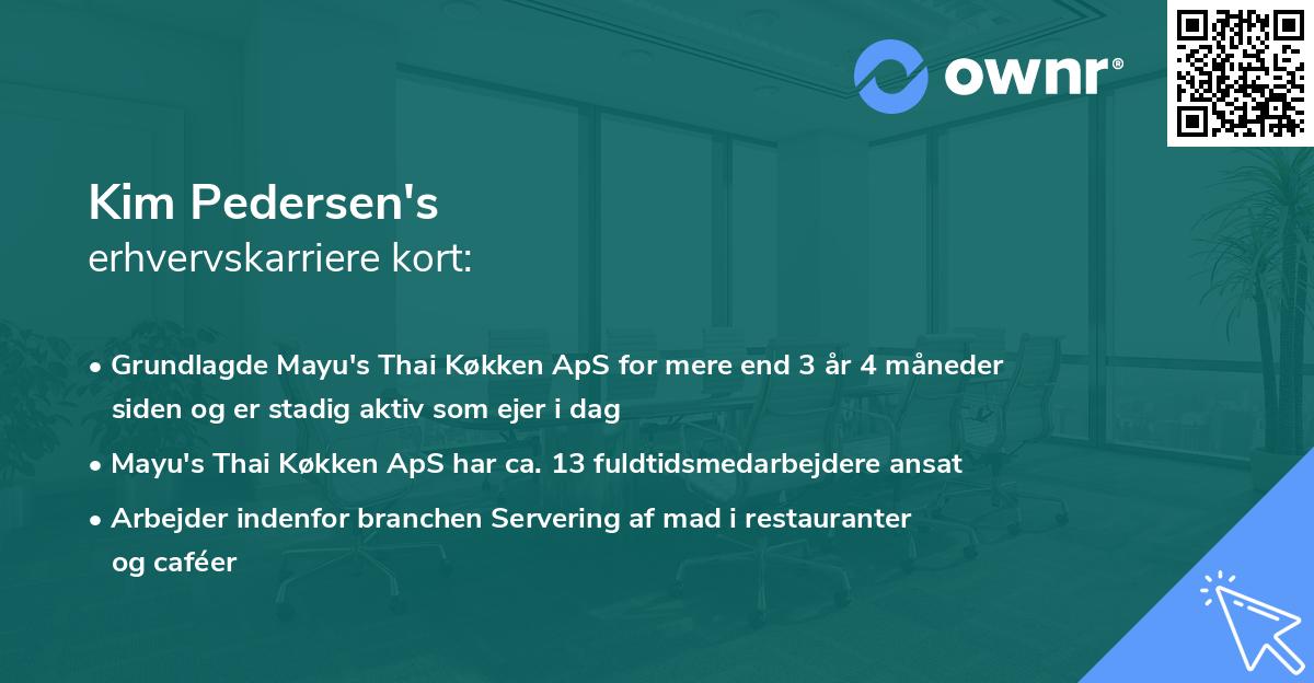 Kim Pedersen's erhvervskarriere kort