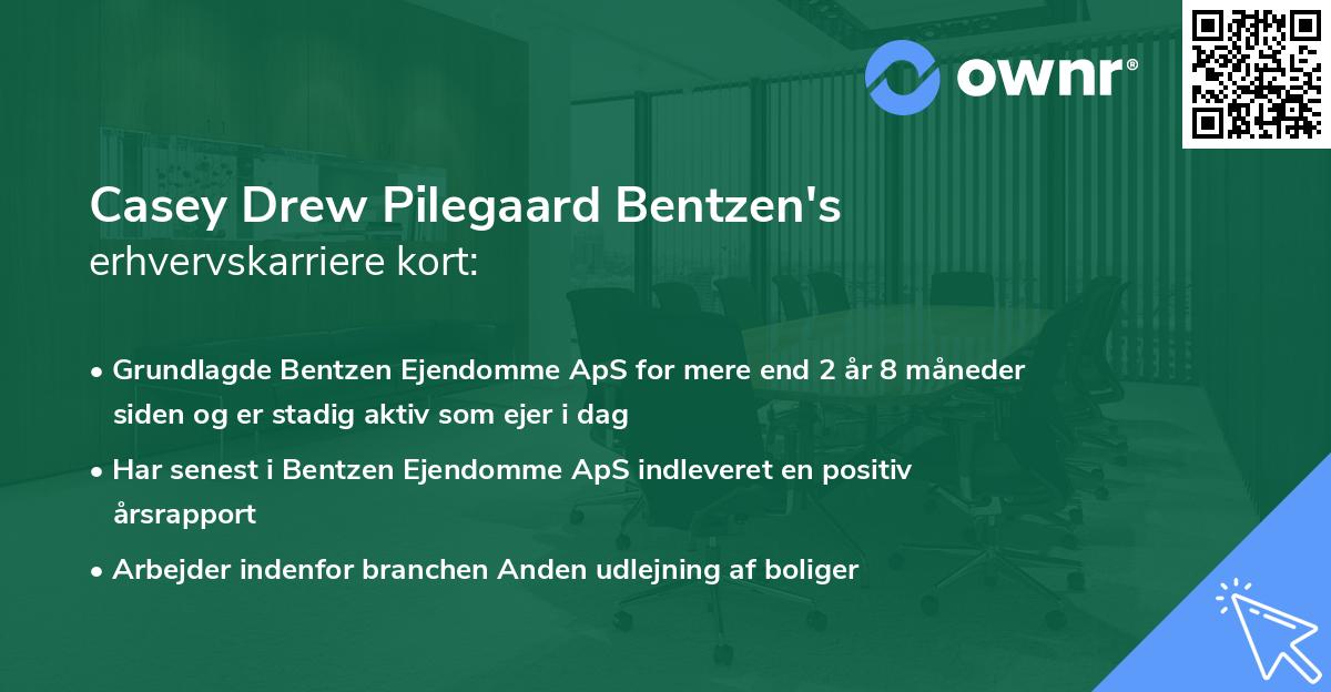 Casey Drew Pilegaard Bentzen's erhvervskarriere kort
