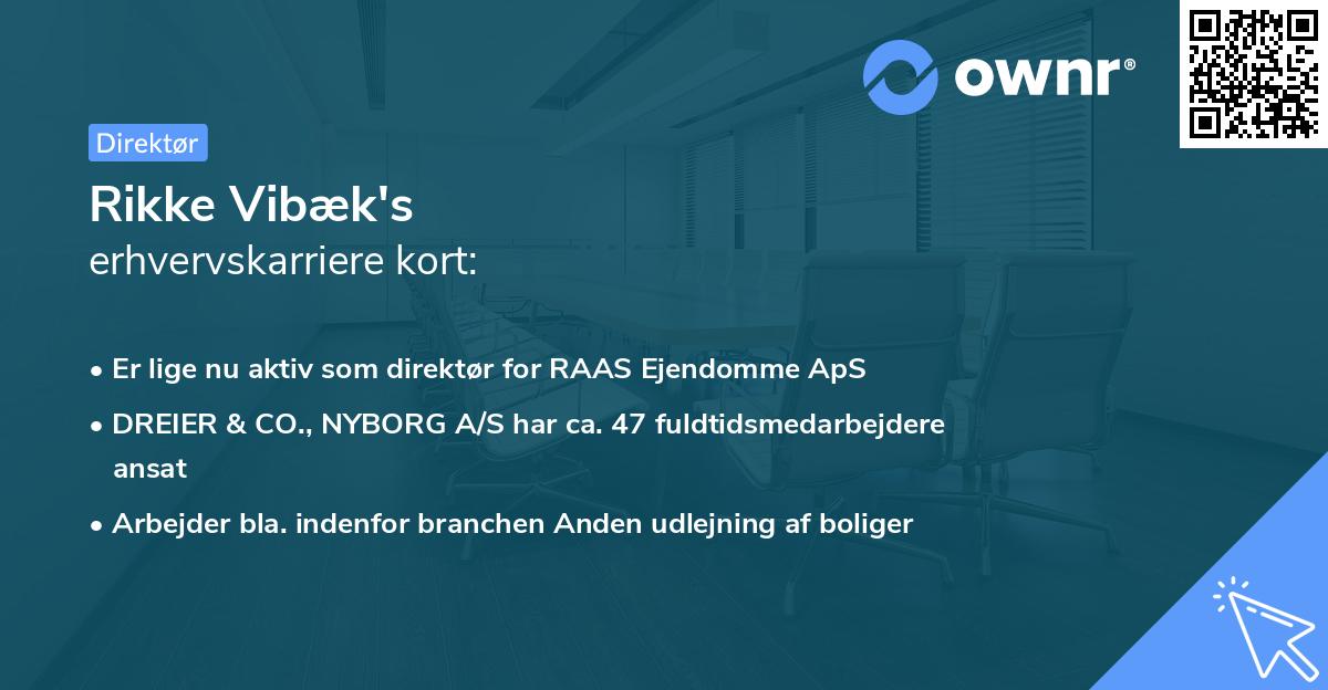 Rikke Vibæk's erhvervskarriere kort