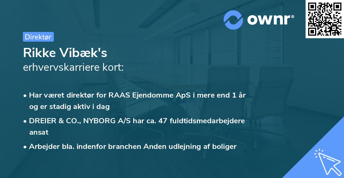 Rikke Vibæk's erhvervskarriere kort