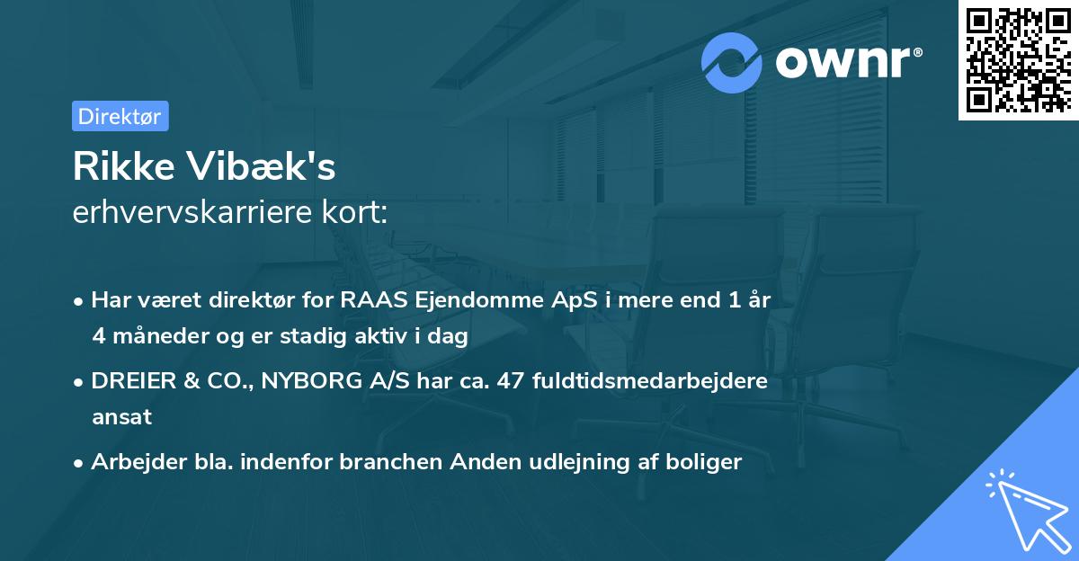 Rikke Vibæk's erhvervskarriere kort