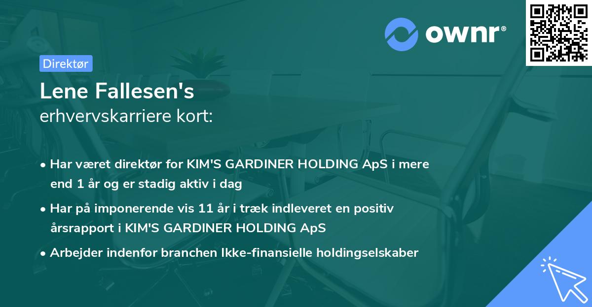 Lene Fallesen's erhvervskarriere kort