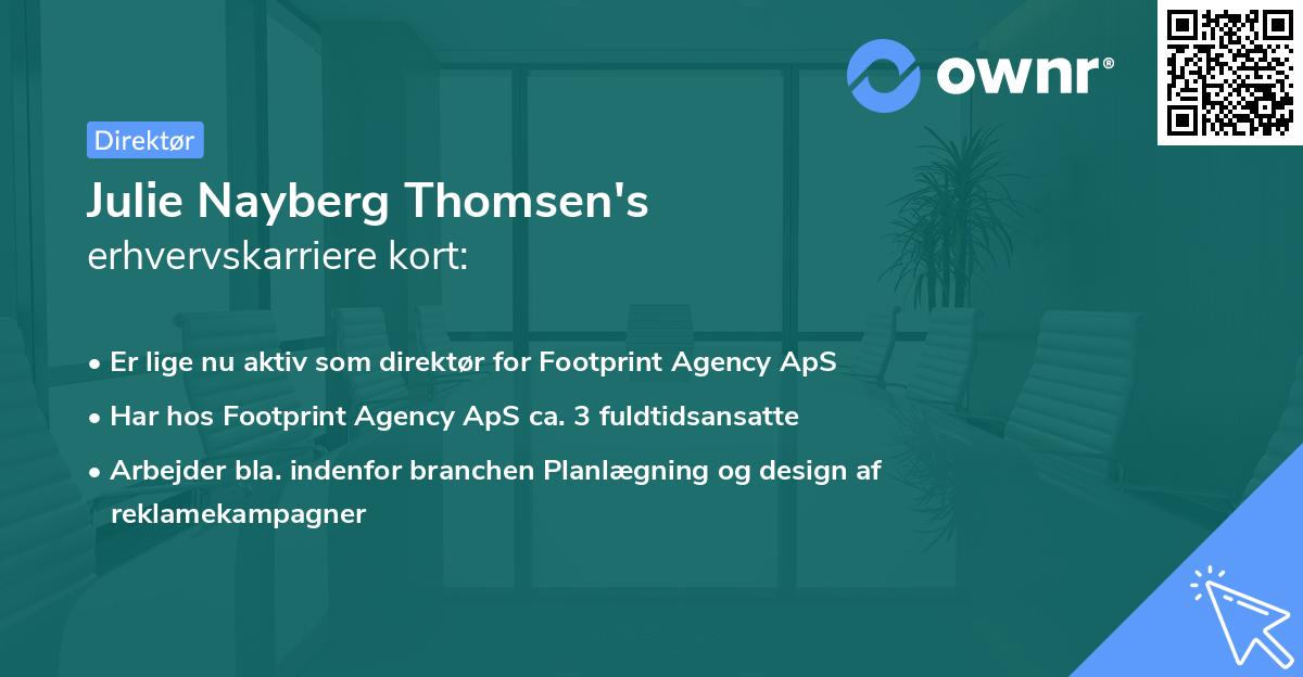 Julie Nayberg Thomsen's erhvervskarriere kort