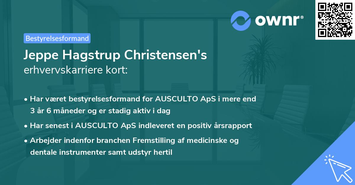Jeppe Hagstrup Christensen's erhvervskarriere kort