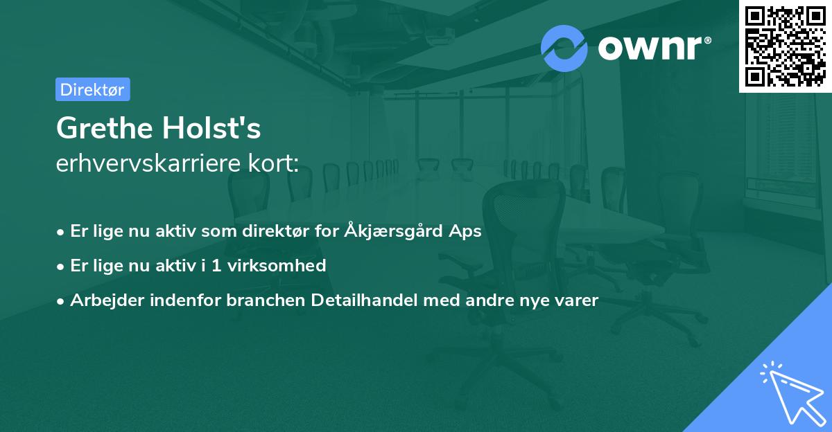 Grethe Holst's erhvervskarriere kort