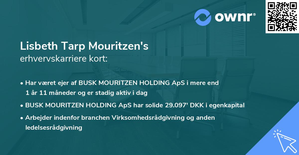 Lisbeth Tarp Mouritzen's erhvervskarriere kort