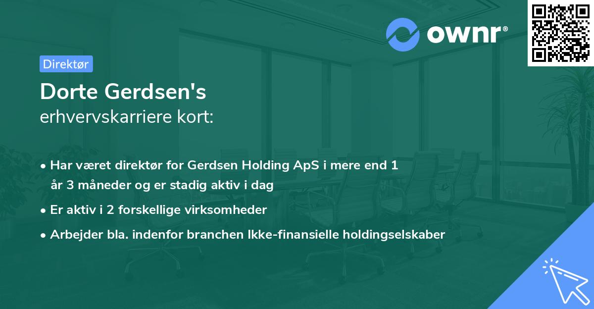 Dorte Gerdsen's erhvervskarriere kort