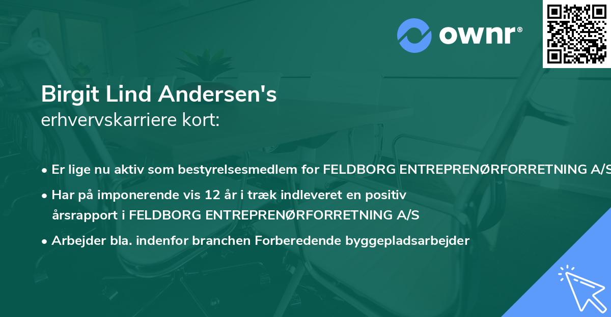 Birgit Lind Andersen's erhvervskarriere kort