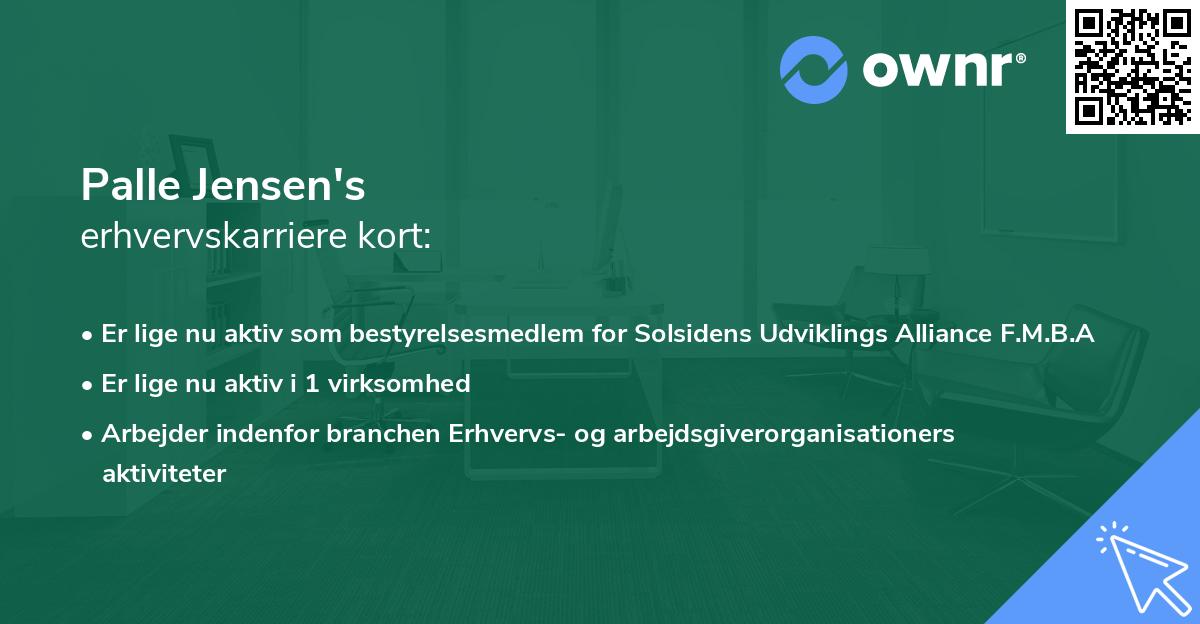 Palle Jensen's erhvervskarriere kort